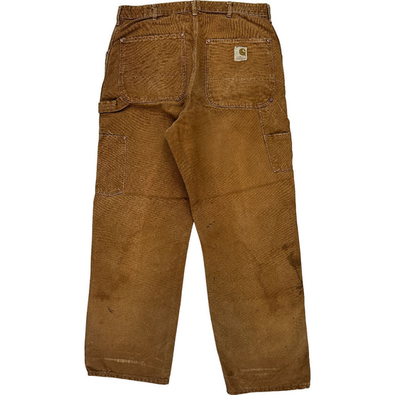 Carhartt Double Knee Carpenter Trousers - 34W 31L - Brown Cotton