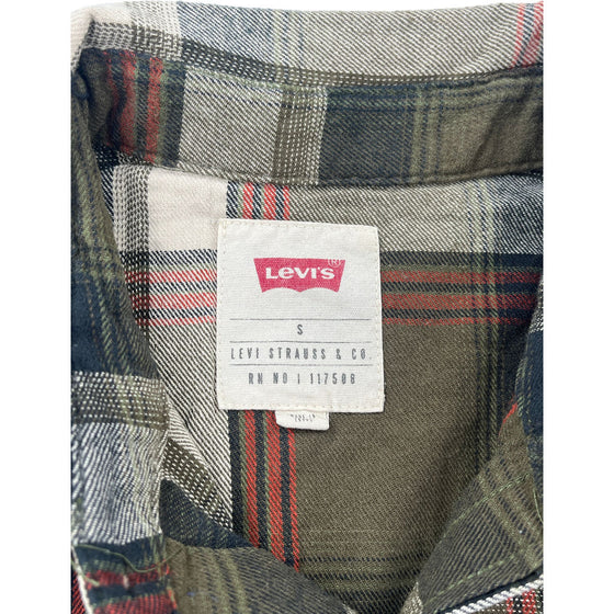 Levis Plaid Flannel Shirt - Small - Green Cotton