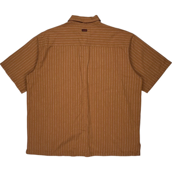 FUBU The Collection Striped Shirt - 2XL - Brown Cotton