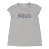 Fila Spellout T-Shirt - Small Grey Cotton - Thrifted.com