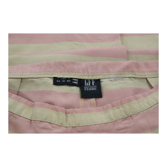 Gf Ferre Striped Trousers - 30W UK 10 Pink Cotton