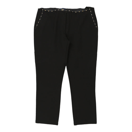 Cavalli Class Cropped Trousers - 40W UK 20 Black Cotton