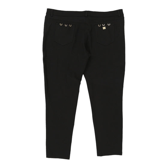 Cavalli Class Cropped Trousers - 42W UK 22 Black Cotton