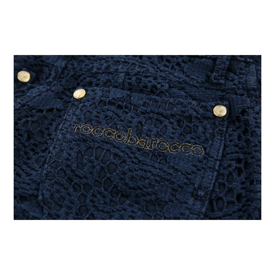 Roccobarocco Lace Jeans - 26W UK 6 Blue Cotton