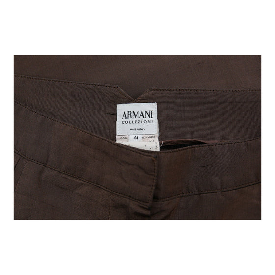 Armani Trousers - 34W UK 12 Brown Viscose