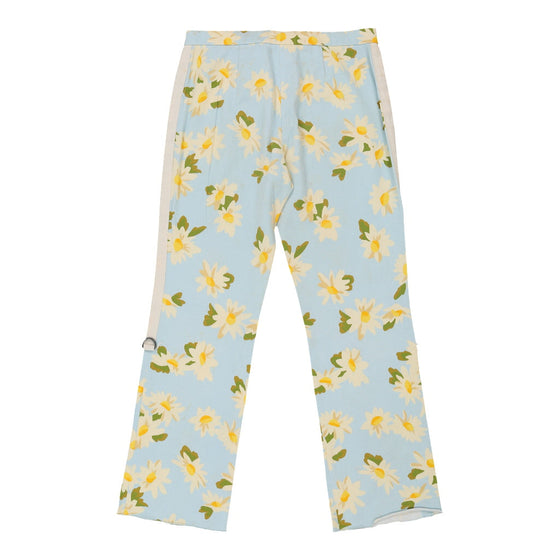 Cheap & Chic Moschino Floral Trousers - 30W UK 8 Blue Cotton