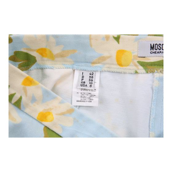 Cheap & Chic Moschino Floral Trousers - 30W UK 8 Blue Cotton