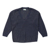 Benetton V-neck Jumper - Medium Blue Cotton