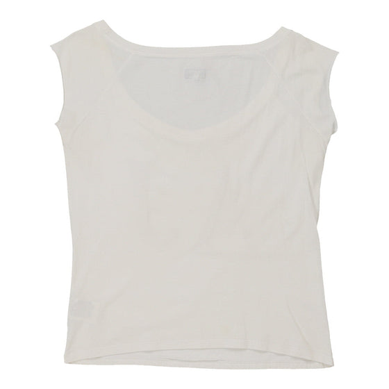 Armani Jeans Spellout Top - Large White Cotton