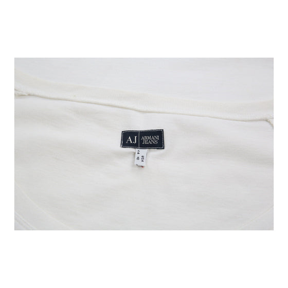 Armani Jeans Spellout Top - Large White Cotton