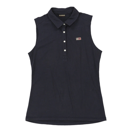 Napapijri Polo Top - Medium Blue Cotton