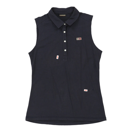 Napapijri Polo Top - Medium Blue Cotton