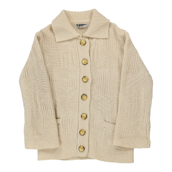 Benetton Cardigan - Large Cream Virgin Wool