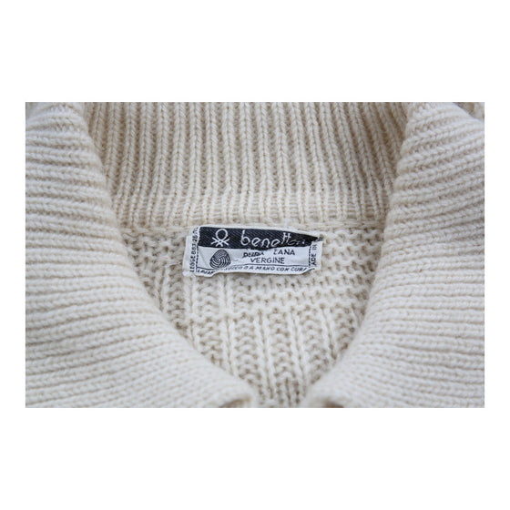 Benetton Cardigan - Large Cream Virgin Wool