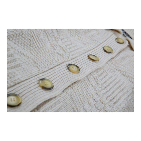 Benetton Cardigan - Large Cream Virgin Wool