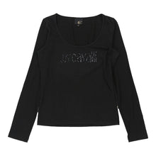  Just Cavalli Long Sleeve Top - Large Black Cotton