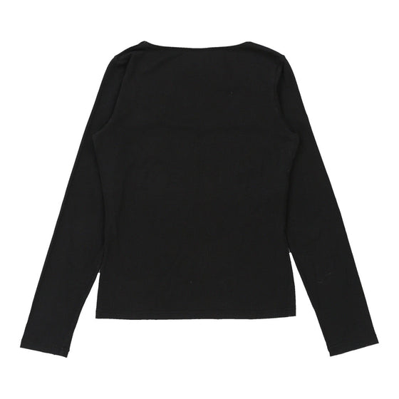 Just Cavalli Long Sleeve Top - Large Black Cotton