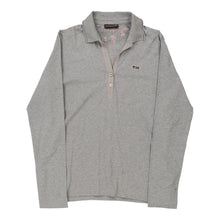  Napapijri Long Sleeve Polo Shirt - Large Grey Cotton