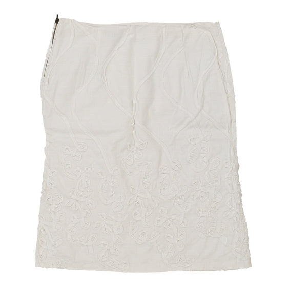 Byblos Midi Midi Skirt - 32W UK 12 White Cotton