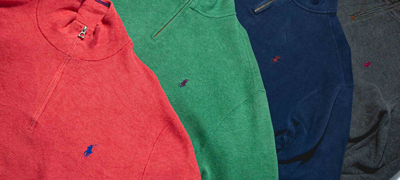 Vintage Polo Ralph Lauren Sweatshirt Big Logo Half Zip Large Women Size  Jumper Pullover Women Polo Sweatshirt -  Canada