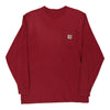 Pre-Loved red Carhartt Long Sleeve T-Shirt - mens medium