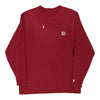 Pre-Loved red Carhartt Long Sleeve T-Shirt - mens medium