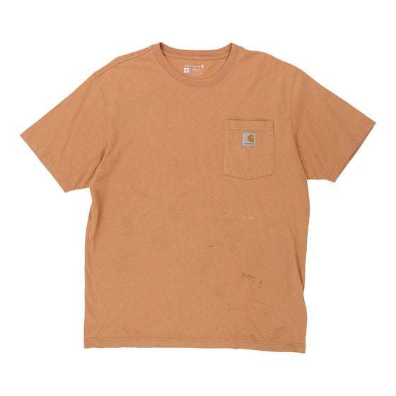 Pre-Loved beige Carhartt T-Shirt - mens medium