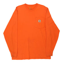  Pre-Loved orange Carhartt Long Sleeve T-Shirt - mens medium