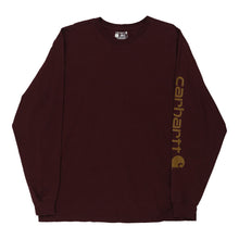  Pre-Loved burgundy Carhartt Long Sleeve T-Shirt - mens large