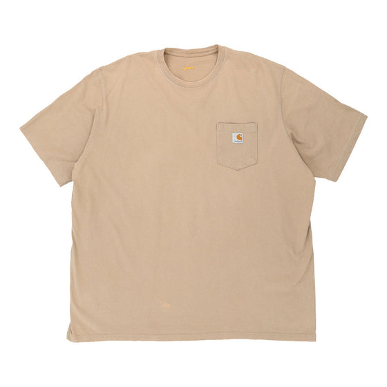 Pre-Loved beige Carhartt T-Shirt - mens xxx-large