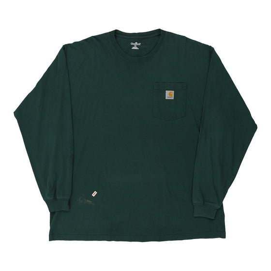 Pre-Loved green Carhartt Long Sleeve T-Shirt - mens x-large