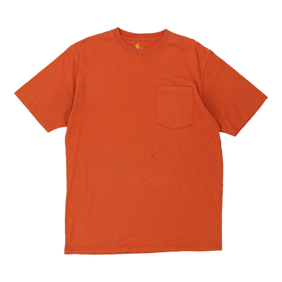 Pre-Loved orange Carhartt T-Shirt - mens medium