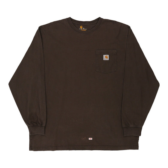 Pre-Loved brown Carhartt Long Sleeve T-Shirt - mens x-large