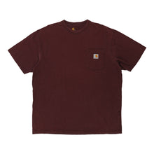  Pre-Loved burgundy Carhartt T-Shirt - mens large