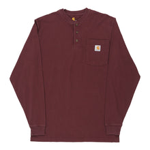  Pre-Loved burgundy Carhartt Long Sleeve T-Shirt - mens small