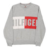 Vintage grey Tommy Hilfiger Denim Sweatshirt - mens medium