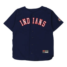  Vintage navy Cleveland Indians. Age 13-14 Nike Jersey - boys large