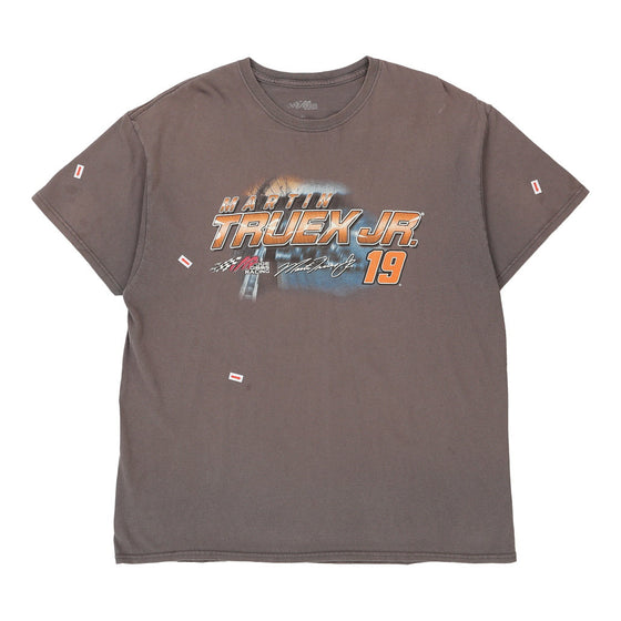 Vintage brown Martin Truex Jr. 19 Joe Gibbs Racing T-Shirt - mens x-large