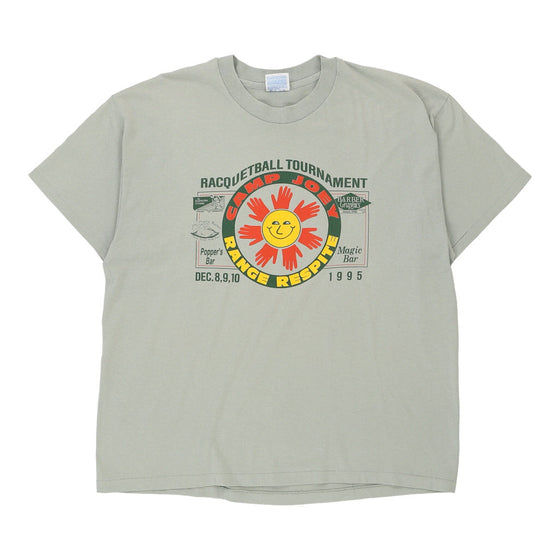 Vintage grey Single Stitch Camp Joey Range Respite 1995 Hanes T-Shirt - mens x-large