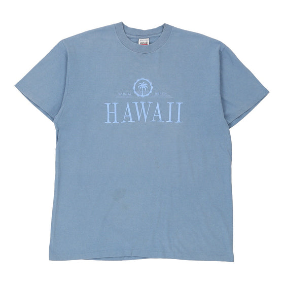 Vintage blue Single Stitch Hawaii Anvil T-Shirt - mens x-large