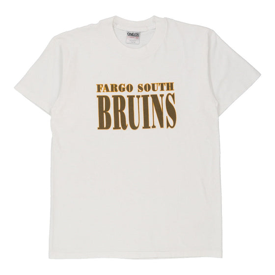 Vintage white Single Stitch Fargo South Bruins Oneita T-Shirt - mens large