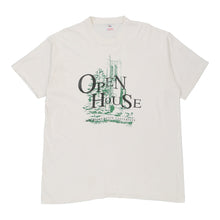  Vintage white Single Stitch Made in USA Open House Michigan State University Fruit Of The Loom T-Shirt - mens x-large