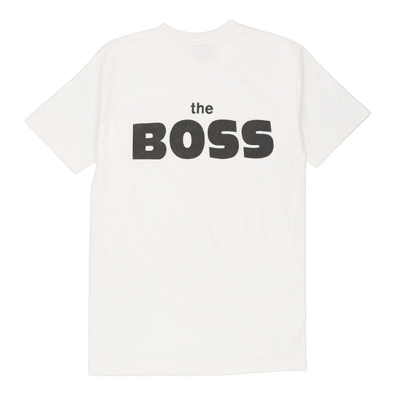 Vintage white Single Stitch Made in USA The Boss Bristol T-Shirt - mens medium