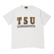  Vintage grey Single Stitch Made in USA TSU Gymnastics Travaux T-Shirt - mens large