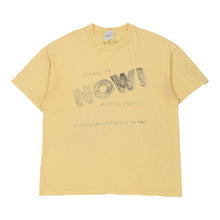  Vintage yellow Single Stitch Made in USA I Want It Now Hanes T-Shirt - mens x-large