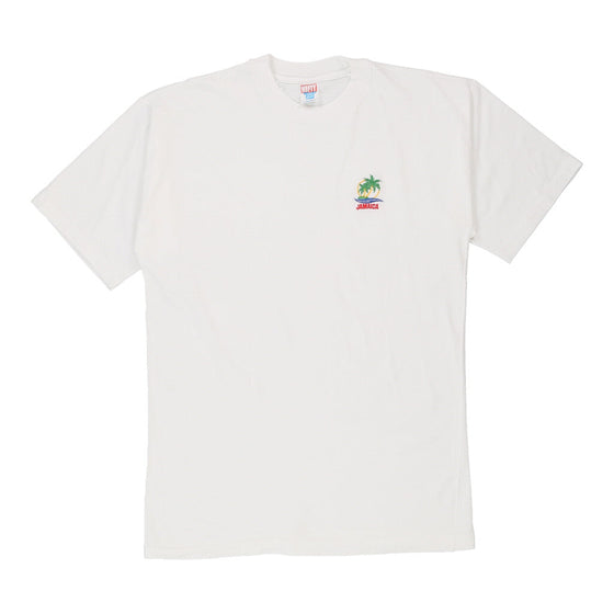 Vintage white Single Stitch Jamaica Hefty T-Shirt - mens x-large