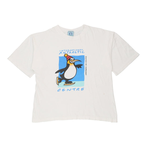 Vintage white Single Stitch Boxy Fit International Antarctic Centre T-Shirt - womens x-large