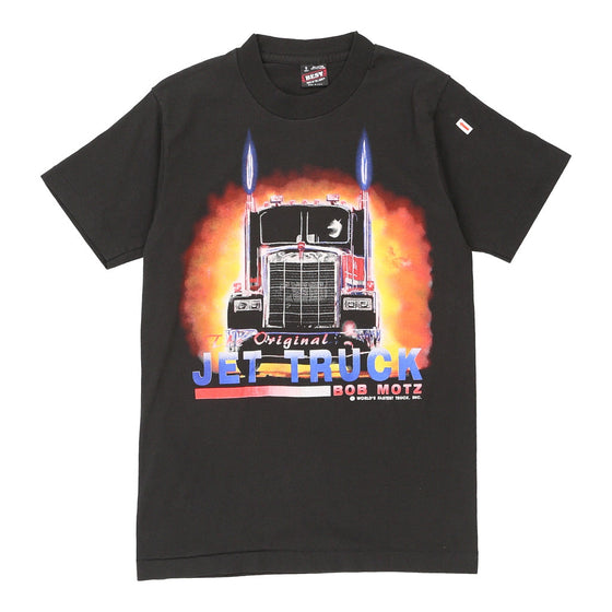 Vintage black Single Stitch Jet Truck Bob Motz Screen Stars T-Shirt - mens large