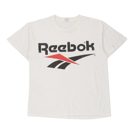 Vintage white Bootleg Reebok T-Shirt - mens large