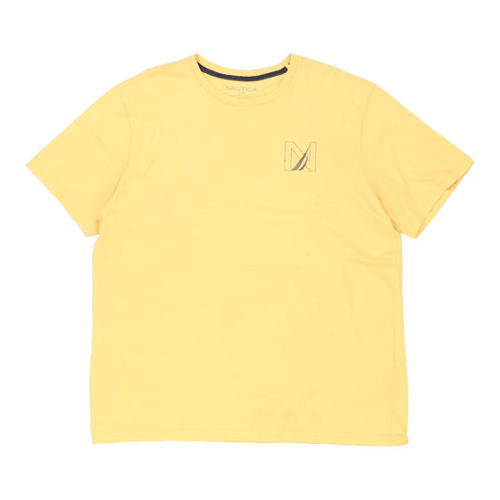 Vintage yellow Nautica T-Shirt - mens x-large